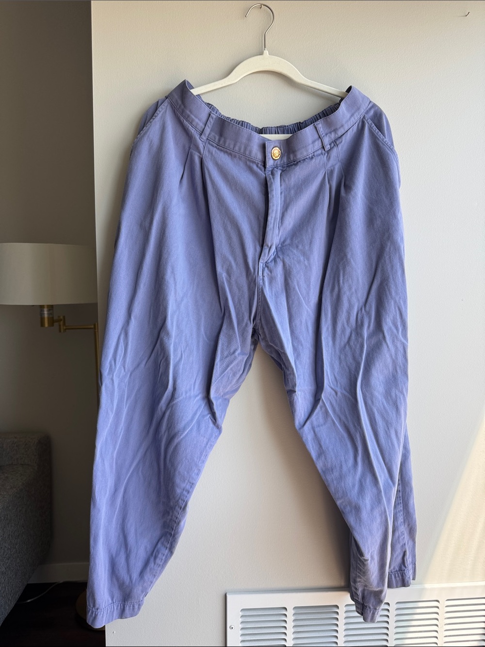 Big Bud Press Pleated Trouser in Faded Grape, Size L Petite